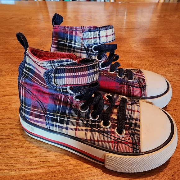 Baby Gap Plaid High-tops, Toddler Size 5 - Picture 1 of 7